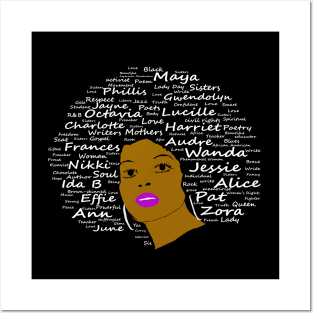 Black History Month Powerful Writers Natural Hair Afro Art Posters and Art